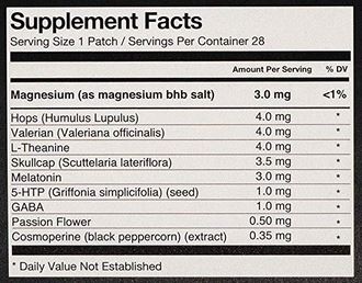 Klova Sleep Patch Ingredients
