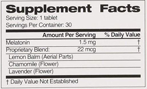 MidNite Sleep Aid Ingredients