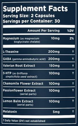 Nuvana Shut Eye Ingredients
