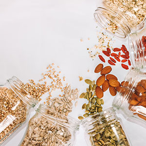 Seeds and nuts have huge amounts of magnesium